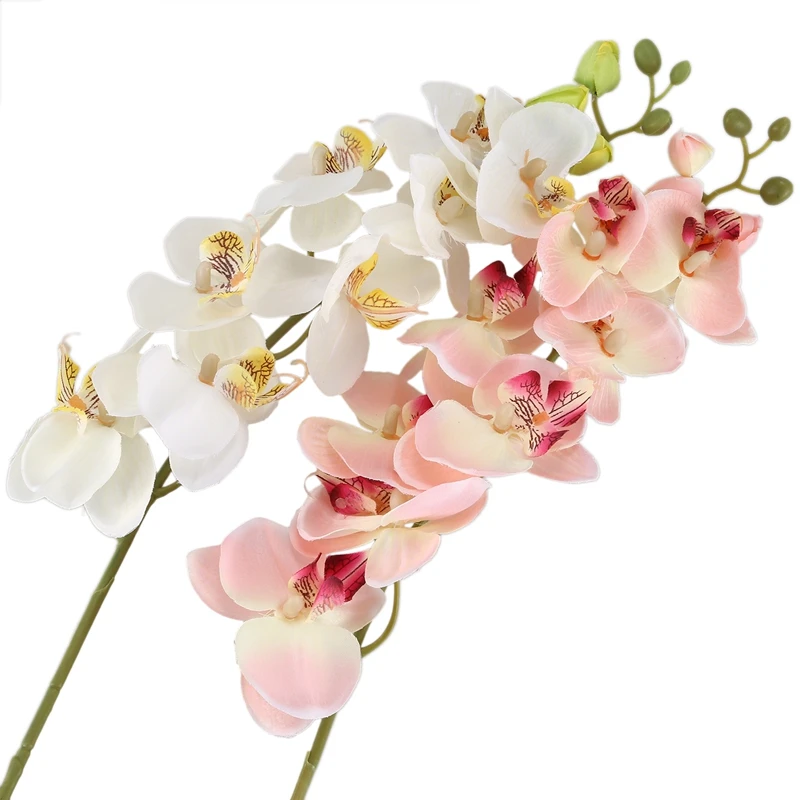 Модный 2 ветви бабочки орхид искусственный цветок для украшения дома свадьба