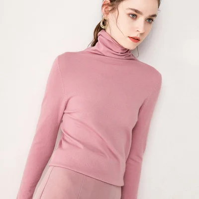 

Весенне-осенний Новый кашемировый свитер, Женский пуловер с высоким воротом, модная Повседневная вязаная куртка, женский свитер