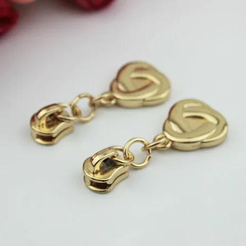 100 pcs/lot 5# Nylon Coil Zipper Puller Head DIY Floral Love Heart Zipper Puller For Garment Bag Sewing Tailor Tool Repair Kits