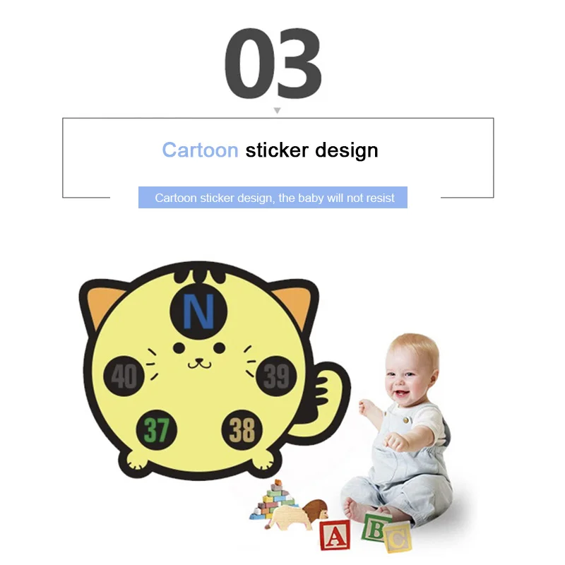 9 шт. Детские Лоб с принтом мультяшных голов термометр для малышей милые Стикеры