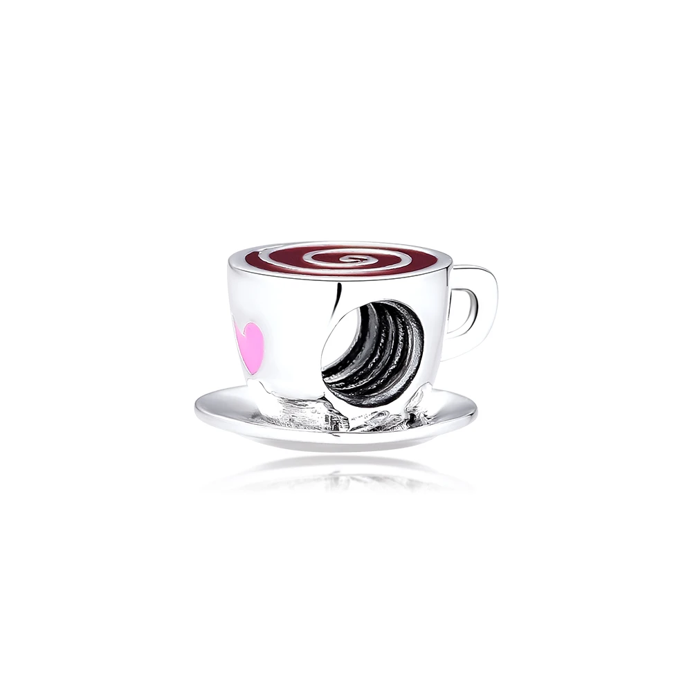 

Real 925 Sterling Silver Delicious Coffee Charm with Mixed Enamel Beads Fits Bracelets Women Beads for Jewelry Making