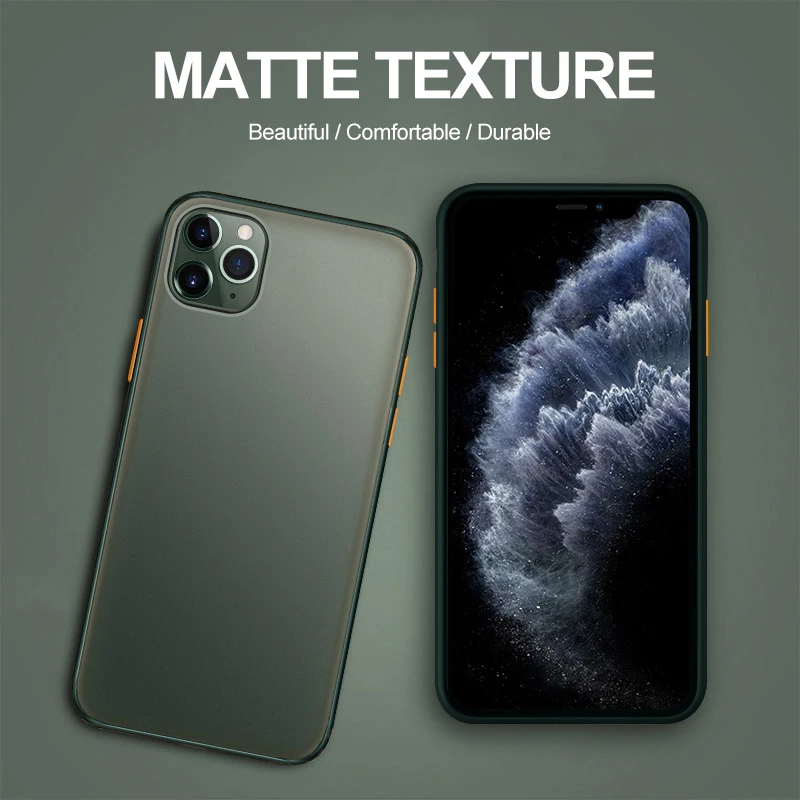Hybrid Simple Matte Bumper Phone Case For iphone 11 Pro Max X XR XS 6 7 8 Plus Shockproof Soft TPU Cover | Мобильные телефоны и