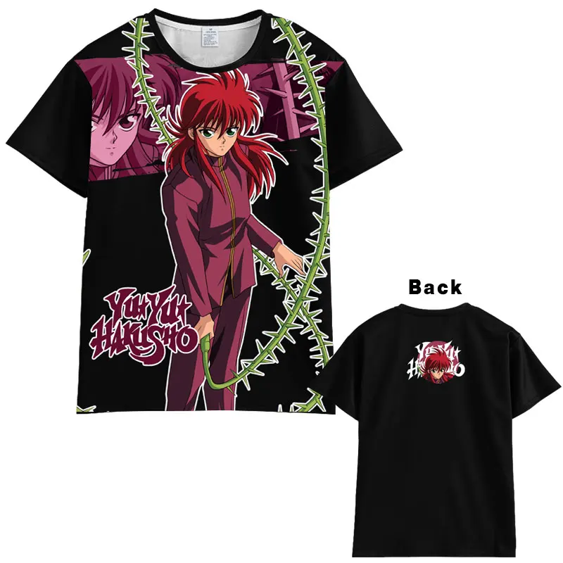 Японская аниме YuYu Hakusho футболка для мужчин и женщин с коротким рукавом летнее
