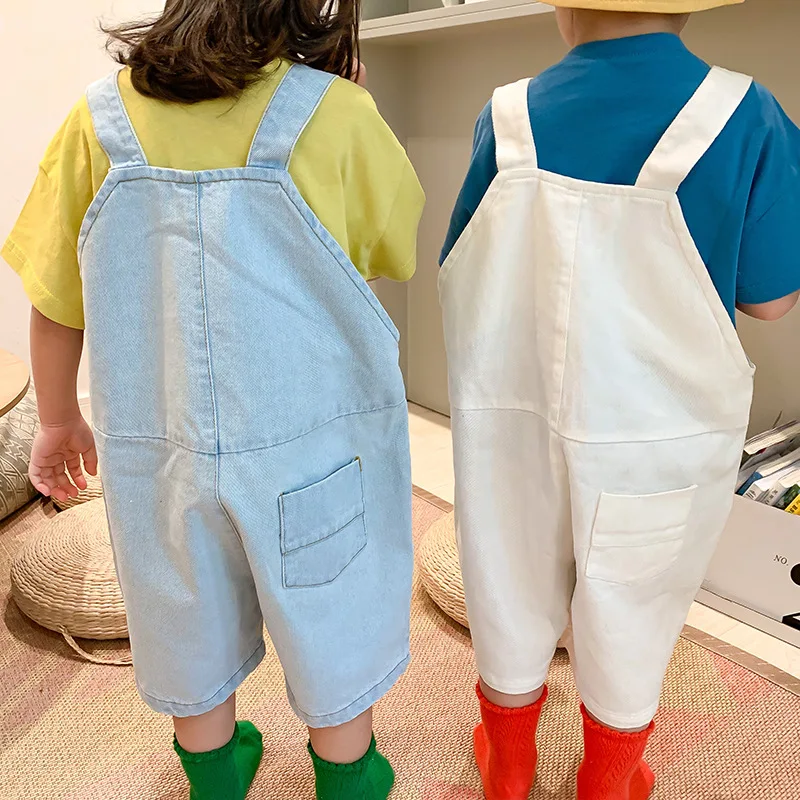 Детские свободные джинсовые комбинезоны Шорты в Корейском стиле для мальчиков и