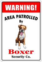patrolled by boxer tin sign art wall decorationvintage aluminum retro metal sign