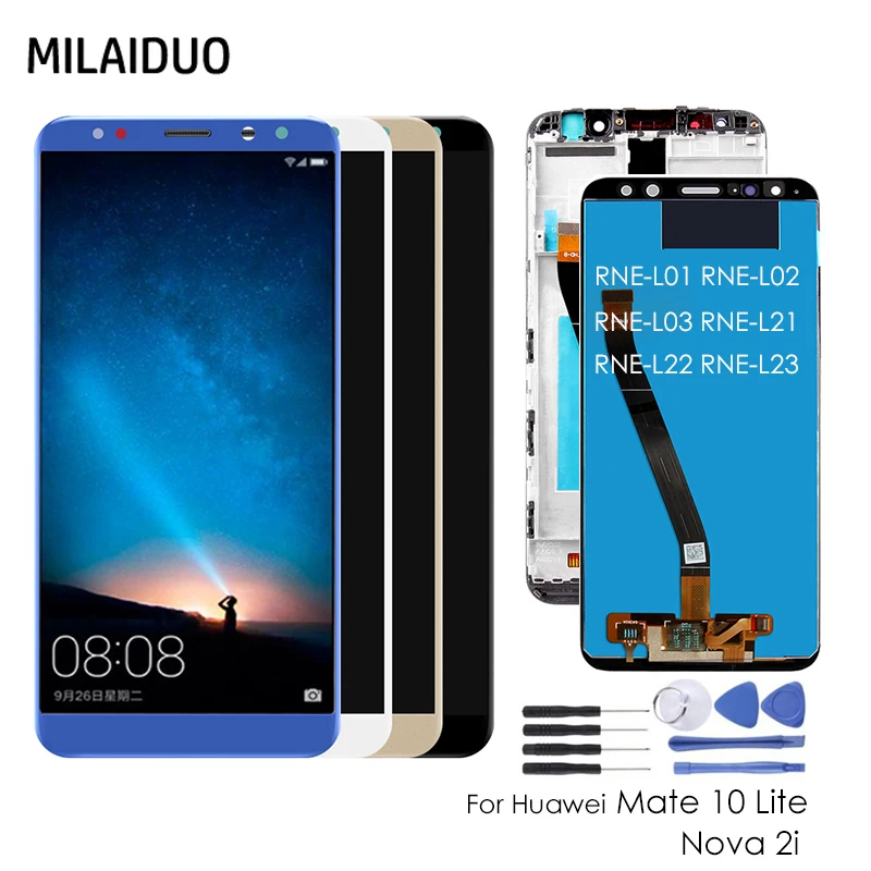 ЖК-дисплей для Huawei Mate 10 Lite / NOVA 2i сенсорный экран дигитайзер с рамкой стекло в