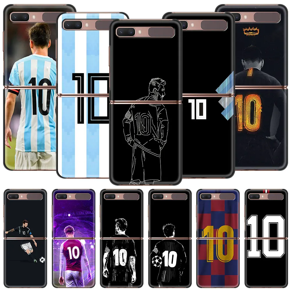 

10 Football Player Luxury Bag For Samsung Galaxy Z Flip Case Phone Cover Black Hard PC For Samsung Z Flip 5G Foldable Fundas