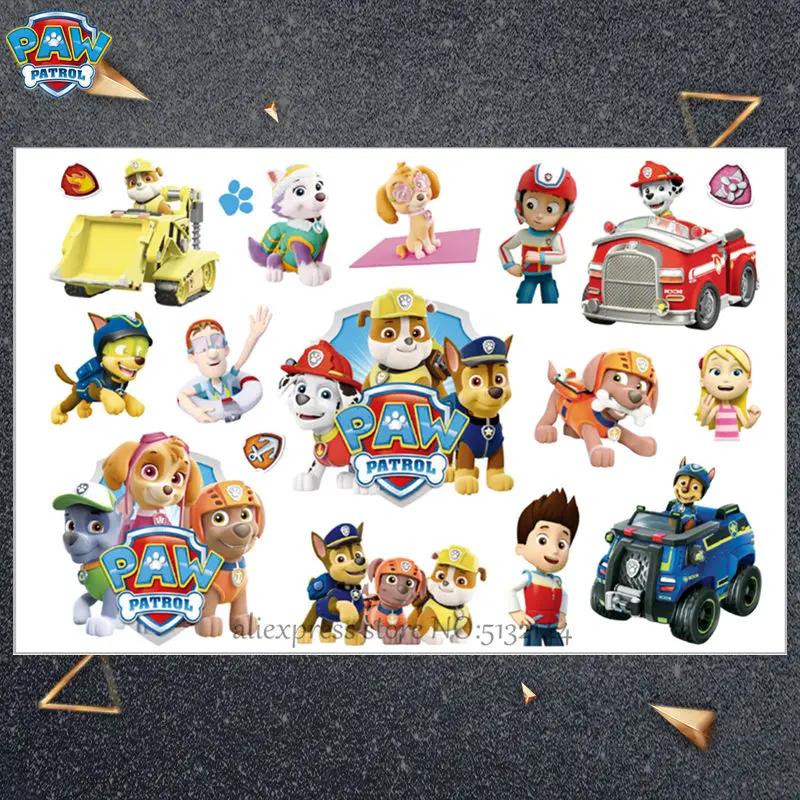 Многоцветный Paw Patrol Cartoon Temporary Tattoo Sticker For Boys Children Toys Tatoo Paper Paste Waterproof Party Kids Gift - Цвет: Многоцветный