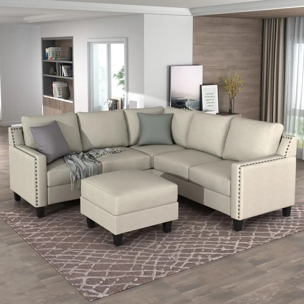 

Лаконичный стильный прочный современный секционный диван с подушками для дома