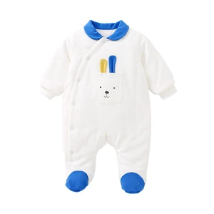 Комбинезон Pureborn, для новорожденных, с длинным рукавом, с хлопковой подкладкой, зимняя Пижама