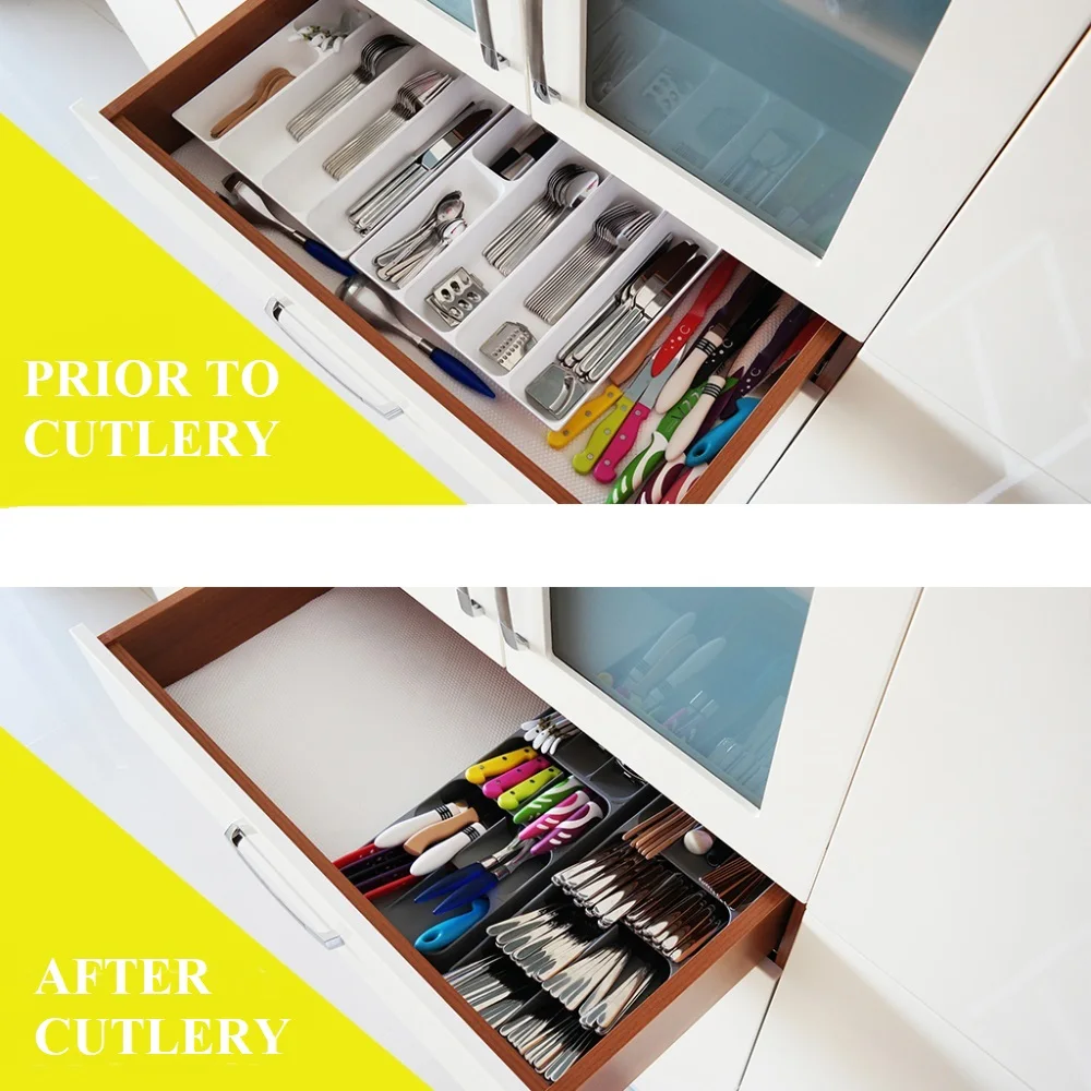 kitchen organizer cutlery drawer storage box tray fork spoon divider container for kitchen utensils appriance rack cabinet stand free global shipping