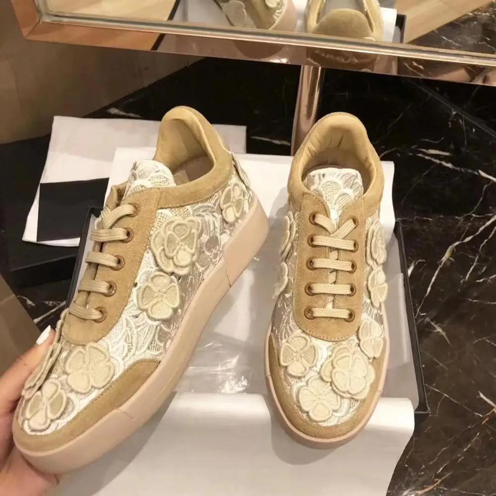 Embroider Women Casual Sneakers 2019 New Autumn Fashion Flats Breathable Lace up Shoes Female Footware Woman | Обувь