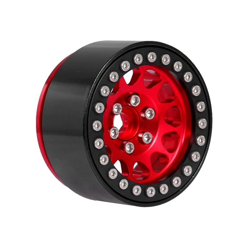 4 шт. Металл 1 9 Beadlock колеса обода ступицы Красный с RC металла шины для автомобиля