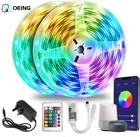 Светодиодная ленсветильник с Wi-Fi, водонепроницаемая гибсветильник LED лампа RGB 5050 SMD 2835 с Карбоновым диодом, Wi-Fi освещение для вечерние, 12 В постоянного тока, 5 м, 10 м