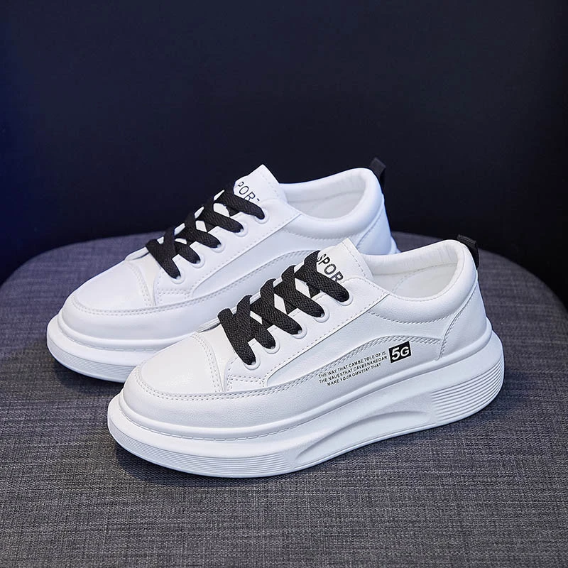 

2020 New Trend Linghtweight Sneakers Women Running Shoes Increases White Shoes Quality PU Girl Casual Shoes Zapatos De Mujer