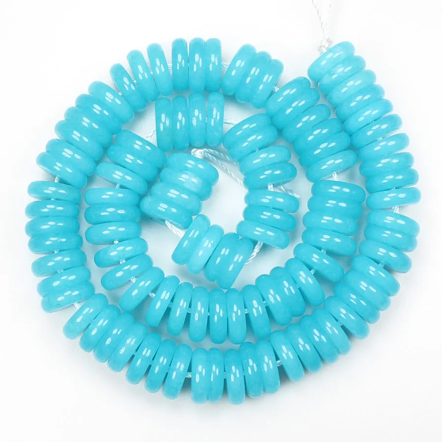 Натуральный Синий Амазонит нефрит 2-14 мм бусины Рондель 15 дюймов для изготовления