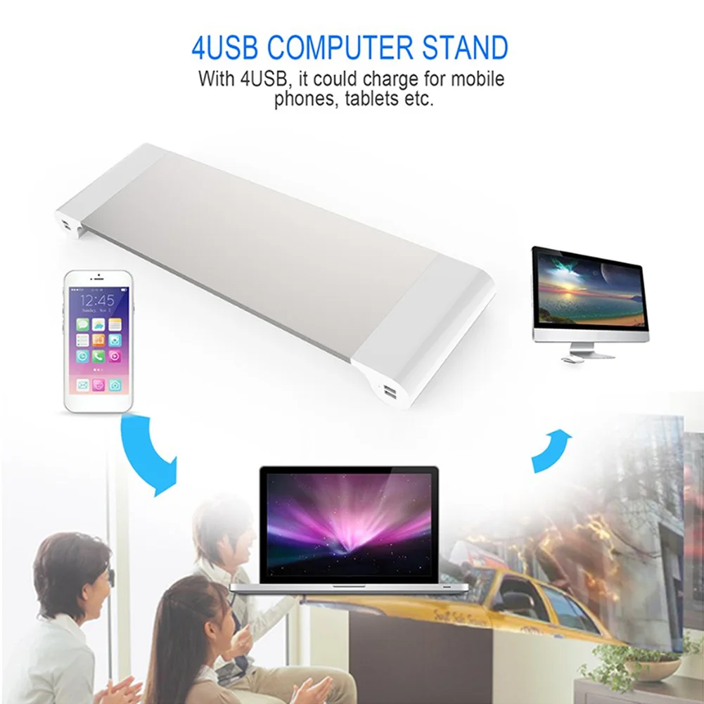 Портативный держатель для монитора компьютера с 4 портами USB подставка экономии