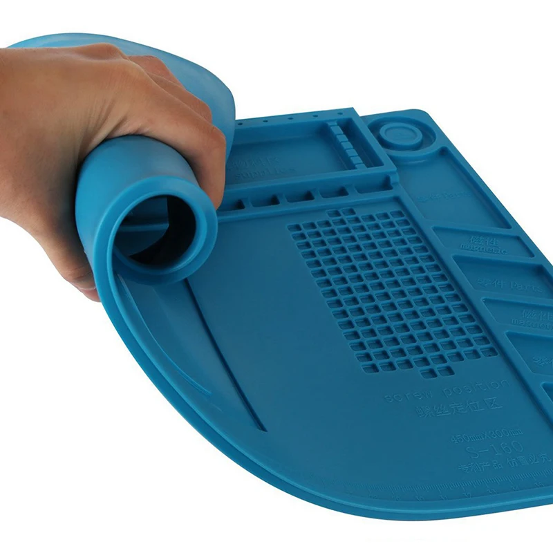 silicone pad desk platform 45x30cm for soldering station iron phone pc computer repair mat magnetic heat insulation s 160 free global shipping