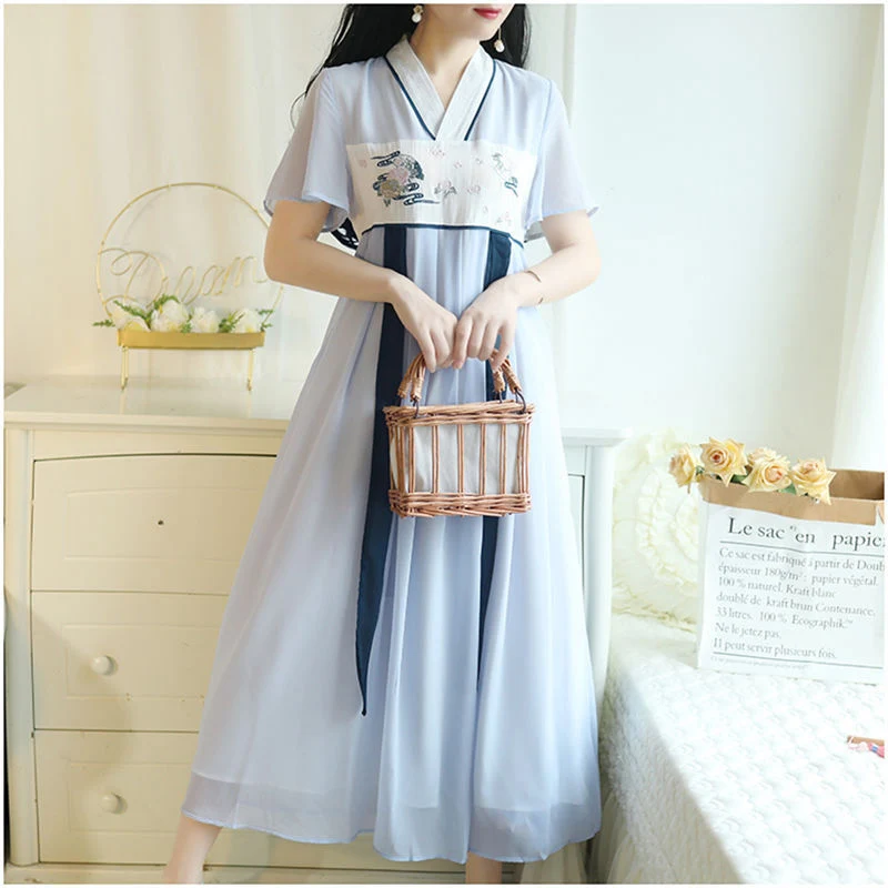 Платье Hanfu в китайском стиле женские макси-юбки короткие юбки с вышивкой