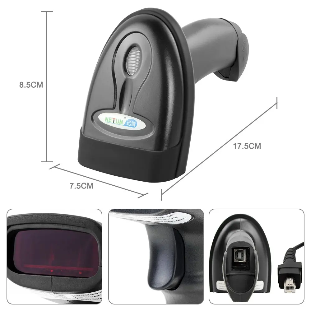 NETUM NT-1205BT Bluetooth CCD сканер штрих-кодов и W6-X Портативный USB беспроводной CCD считыватель штрих-кодов 1D для Android ios