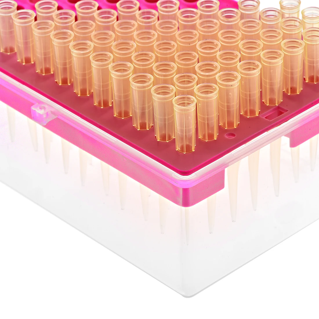 

uxcell Pipette Tips Box 96-Well Polypropylene Tip Holder Container for 200ul Pipettor 5mm Hole Diameter Red