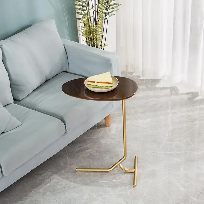 Креативный простой Овальный маленький прикроватный столик мобильный железный