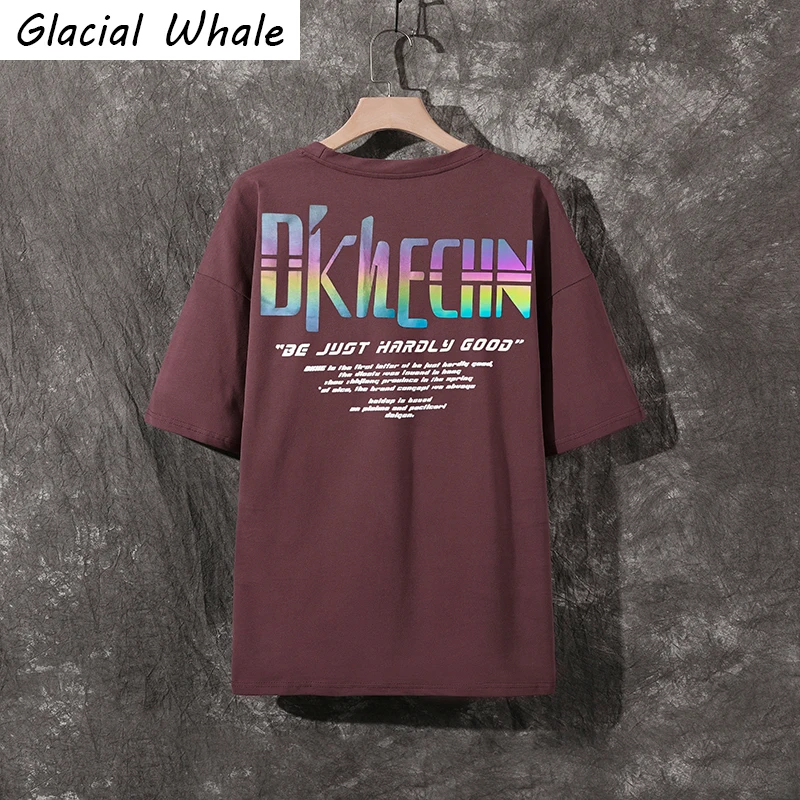 

GlacialWhale Мужская футболка для мужчин 2021 летние топы Графический Хлопок футболки Японская уличная одежда в стиле Харадзюку, большеразмерная ф...