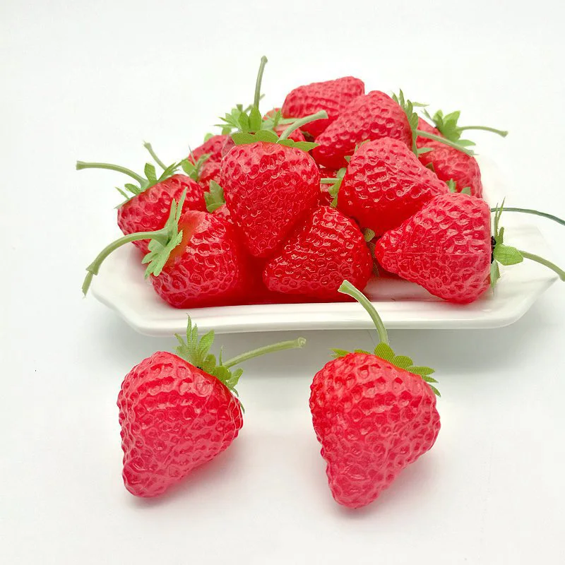 

20PC Artificial Fruit Fake Strawberry Plastic DIY Simulation Strawberry Ornament Photography Props Christmas Home Wedding Decor