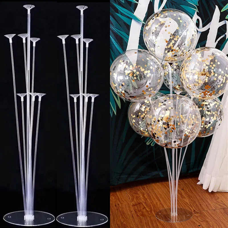 2set Balloon Stand 5 шт./лот, 12 дюймов, конфетти, воздушные шары, прозрачные, вечерние, для свадебной вечеринки, украшения, для детей, для дня рождения, для вечеринок, воздушные шары, игрушки - Цвет: 2set Balloon Stand