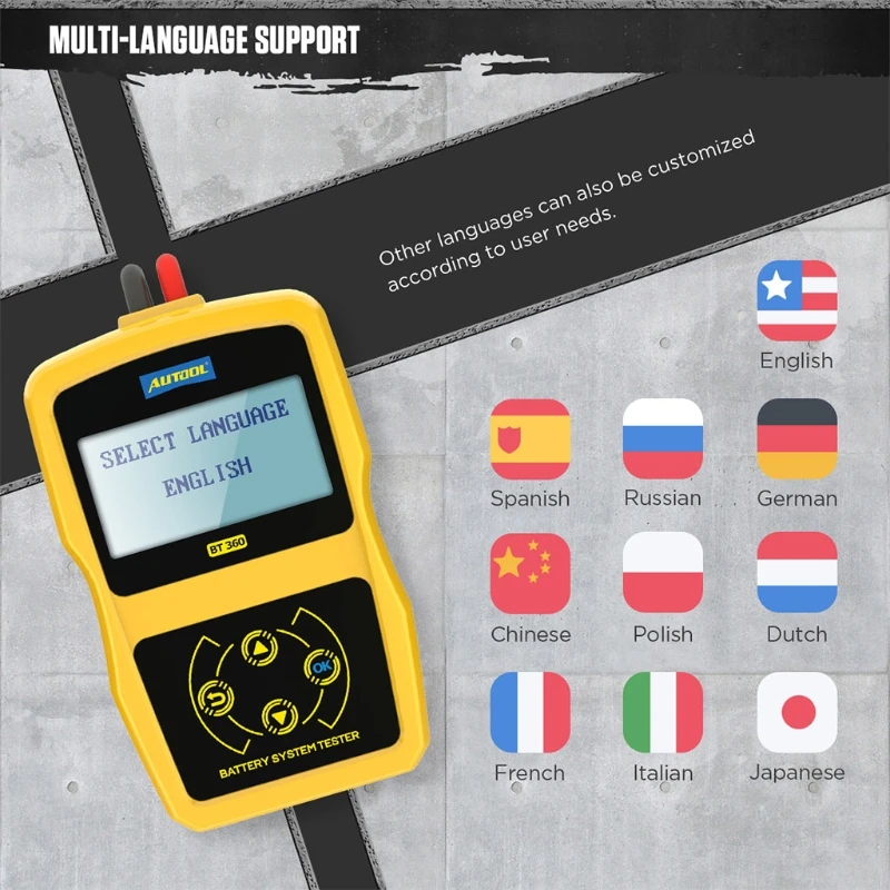 

Диагностический анализатор загрузки автомобильного аккумулятора, 12 В