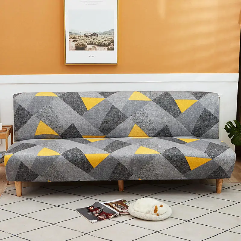 

Sofa without armrests Elasticity Geometric Couch Sofa Cover Slipcover elastic solid color couch cover Furniture Protector