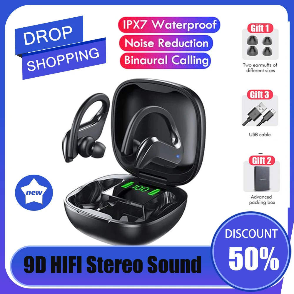 TWS стереонаушники с поддержкой Bluetooth 5 0 и светодиодным дисплеем|Наушники