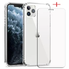 2-в-1 защита для Apple iPhone 13 Pro Max mini 12 SE 2020 11 X XR Xs 6 6S 7 8 Plus Закаленное стекло Защитная пленка для экрана + чехол