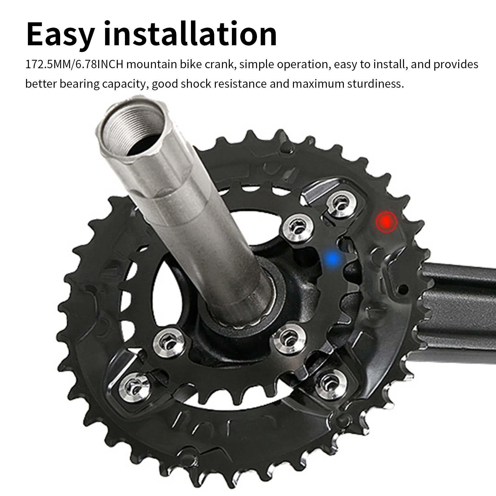 

Crankset Mountain Bike Crank Set With Bottom Bracket For MTB Bike Crank 172.5mm Chrome-Molybdenum Steel Aluminum Alloy