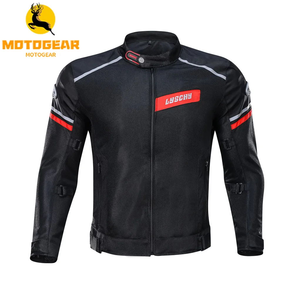 

LYSCHY Moto Riding Motorcycle Jacket Clothing Body Armor Coat Suit Men Reflective Protection Racing Protector Men Jackets Pants