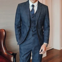 blazers pants vest sets 2021 new luxury boutique fashion mariage suits mens casual business 3 piece suit jacket coat trousers