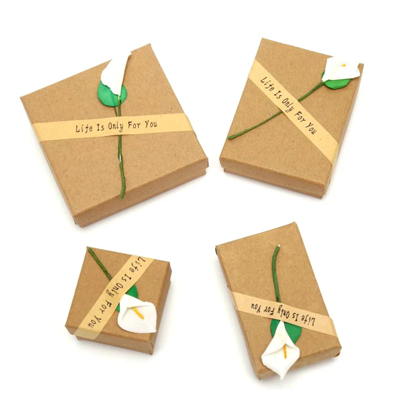 1 шт. креативная коробка для ювелирных изделий ретро крафт бумага кольцо