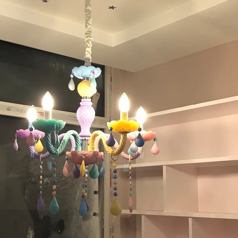 

Kids room Chandelier Lighting Living room Bedroom Kitchen Girl room Chandelier Lamp Macaron Multicolor Chandelier Pendant lamp