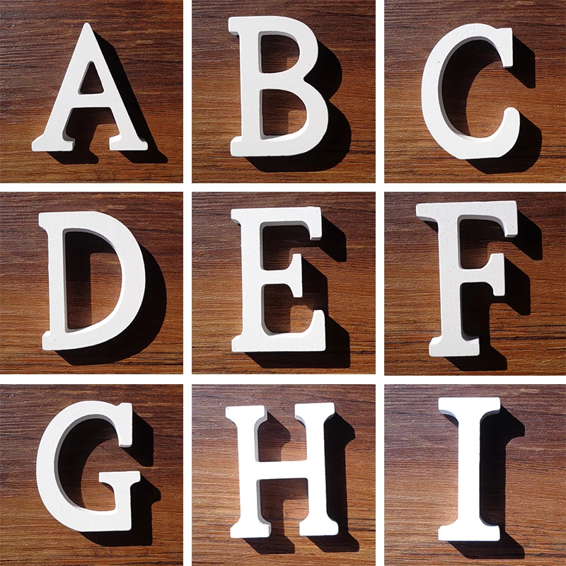 Белый деревянный скрэббл буквы слово персонализированные имя дизайн DIY