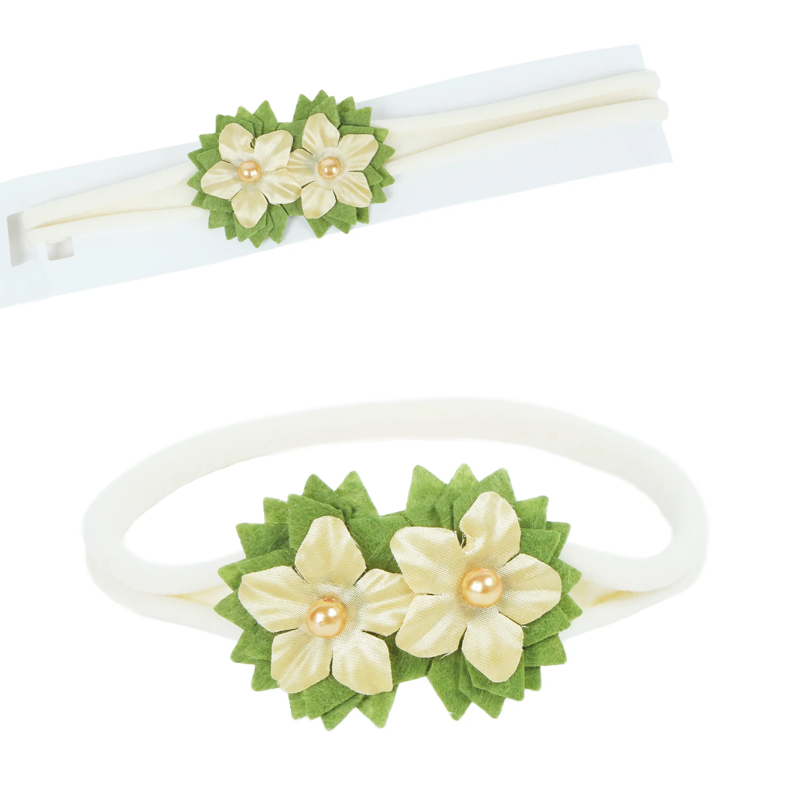 Handmade Fashion Elegance Girl Hairband Mixed Flower Baby Elastic Headwrap Pearl Jewelry Headbands Women Hair Accessories | Детская