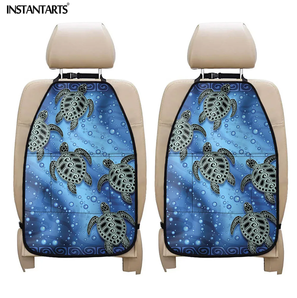 

INSTANTARTS Sea Turtles Pattern Car Interior Accessories Car Seat Back Protector Cover Stylish Washable Car Anti-dirty Pad New