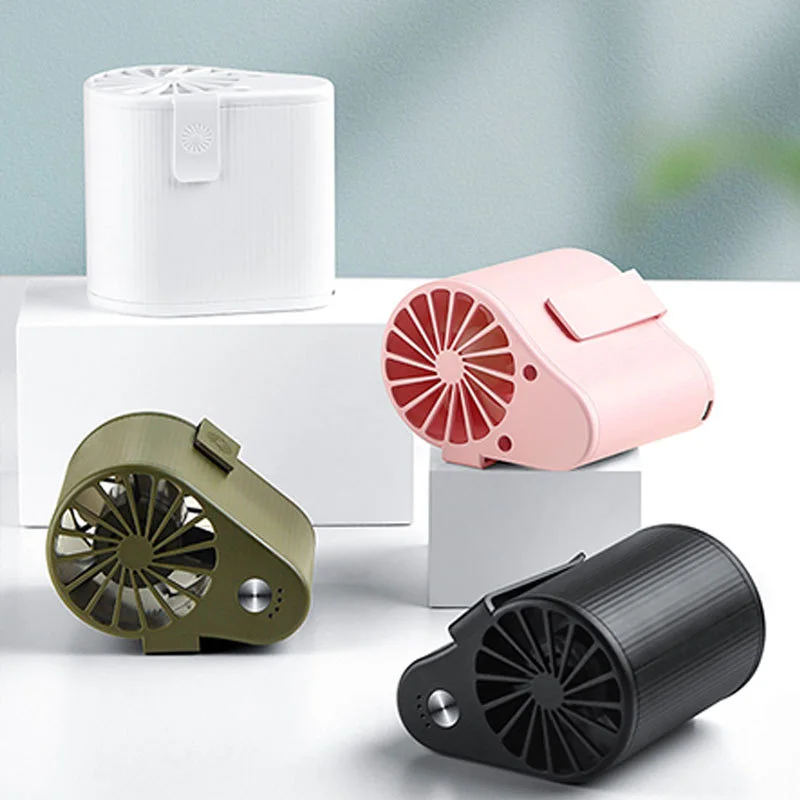 

Hanging Waist Portable Mini Fan USB Cooler For Outdoor Office Travel Originality 3 Speed Adjustable Fans Olive Green