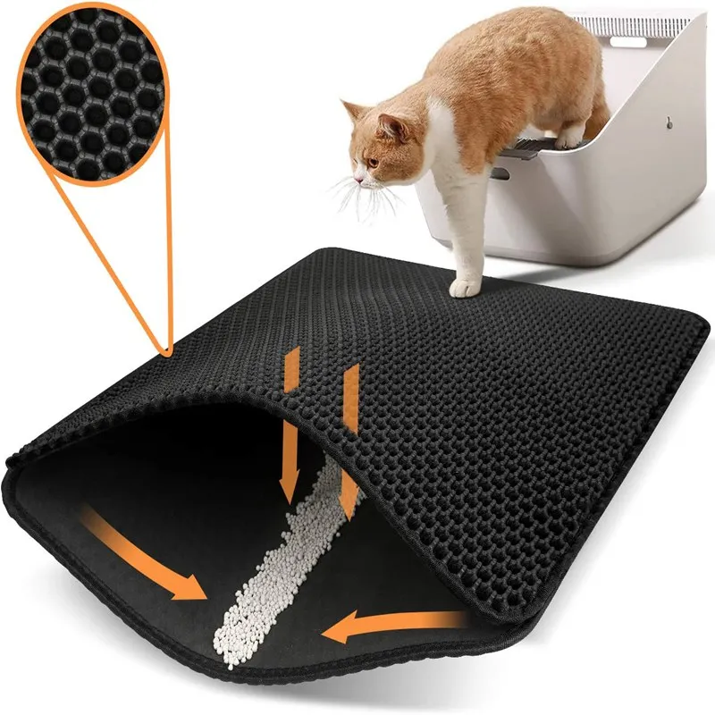 

Pet Cat Litter Mat Double Layer Litter Cat Bed Pads Trapping Pets Litter Box Mat Pet Product Bed For Cats House Clean Mat
