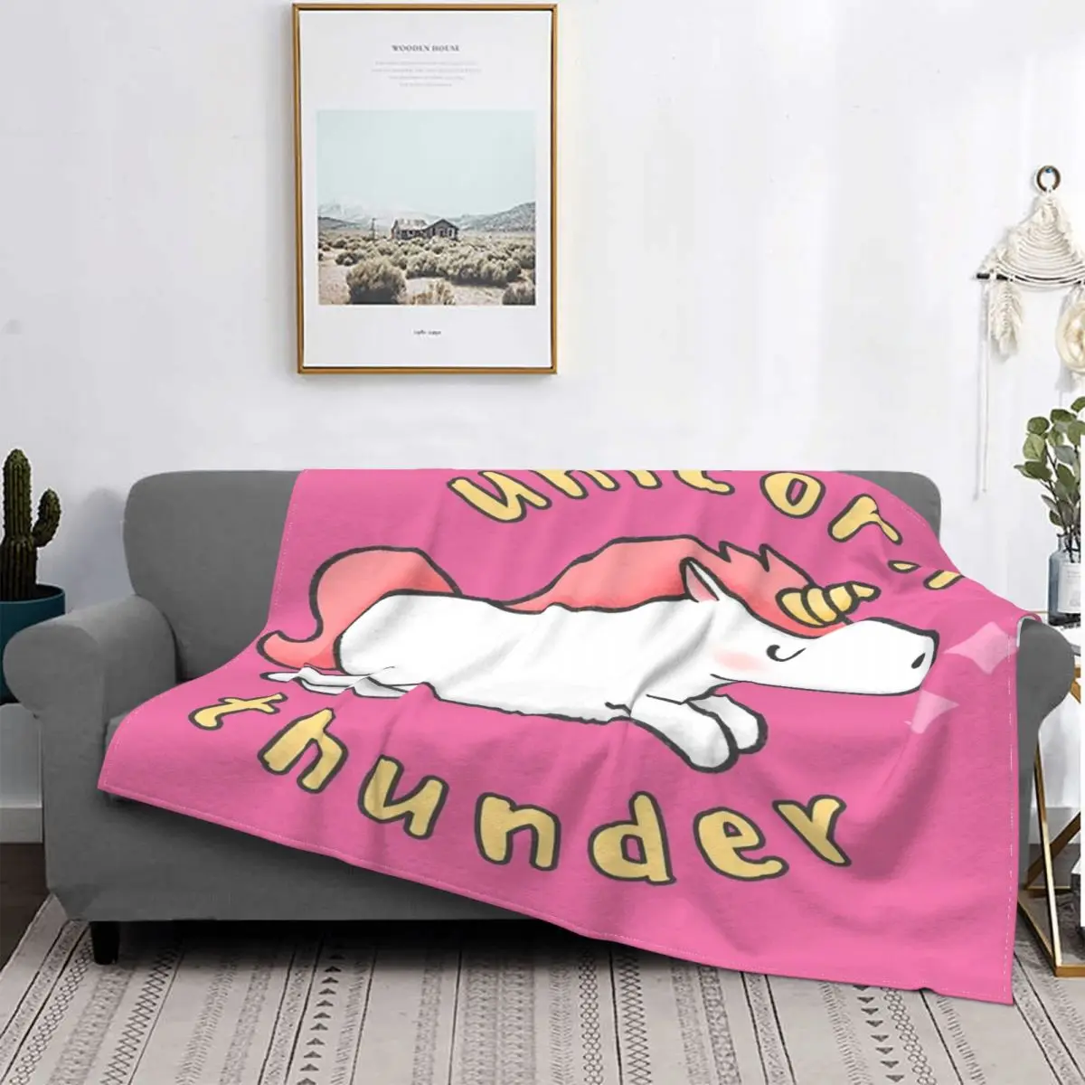 

Manta a cuadros con estampado de unicornios, cobertor de cama con capucha, textil de lujo para el hogar, modelo Thunder 37