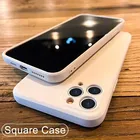 2021 квадратный чехол из жидкого силикона для iPhone 11 12 13 Pro Max Mini X XR XS MAX 7 8 PLUS SE 2020, чехол с полной защитой funda coque