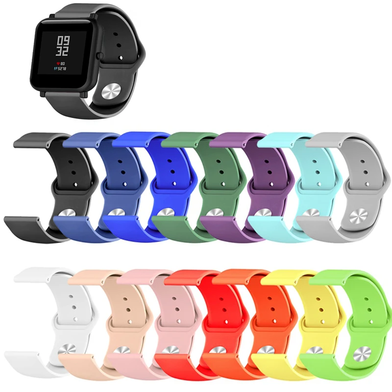 20 мм силиконовый ремешок Браслет Для Xiaomi Huami Amazfit GTS умные часы сменный для Bip Youth