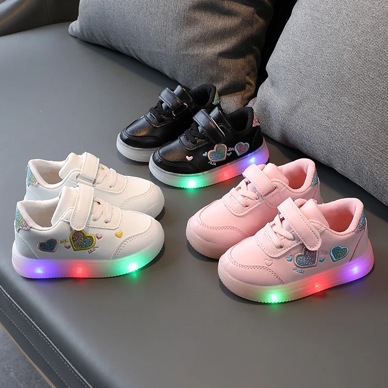 

Size 21-30 Baby Led Shoes For Boys Girls Luminous Sneakers For Children Kids Shoes With Led Lights Non-slip Glowing Toddler Shoe