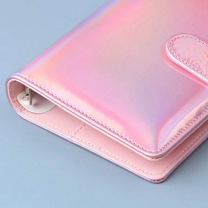 

A6 Pu Leather Notebook Binder Cover, 6 Ring A6 Binder Budget Cash Envelopes,Planner Travel Journal Binder Cover