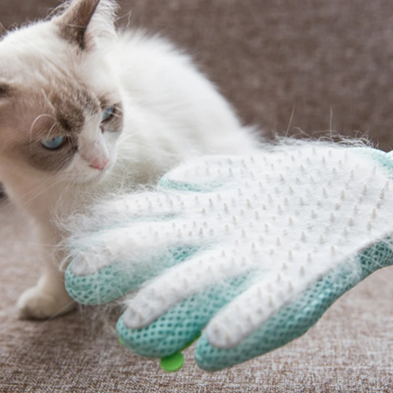 Силиконовая перчатка для груминга домашних животных вычесывания кошачьей