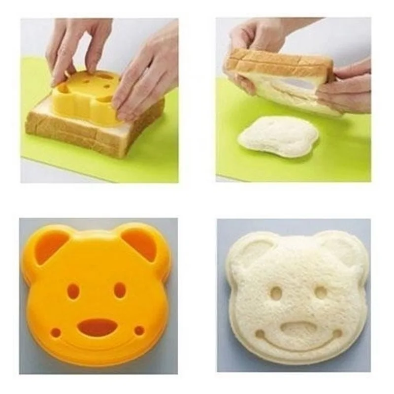 Милый маленький силиконовая форма Медведь для хлеба и сэндвичей малыш завтрак